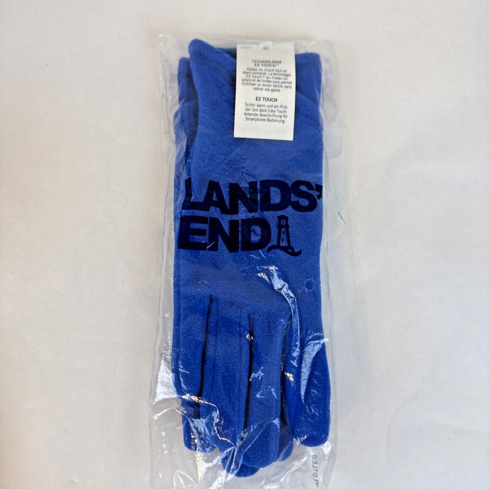 Lands End Ez Touch Gloves Womens Size Small Sapphire Blue